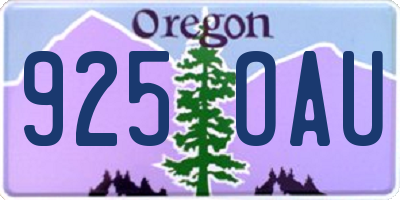 OR license plate 925OAU