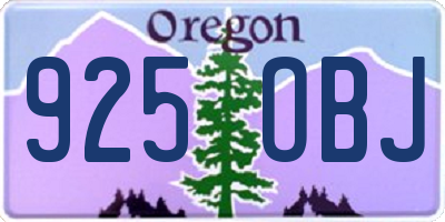 OR license plate 925OBJ