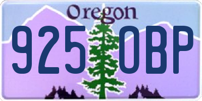 OR license plate 925OBP