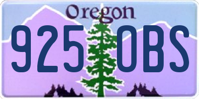 OR license plate 925OBS