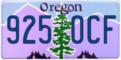 OR license plate 925OCF