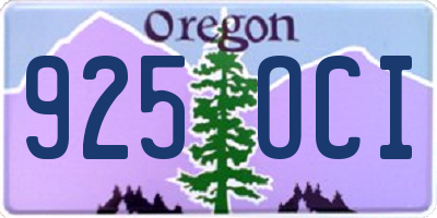 OR license plate 925OCI