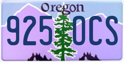OR license plate 925OCS