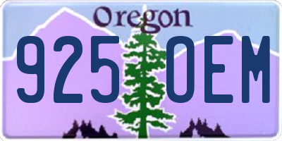 OR license plate 925OEM