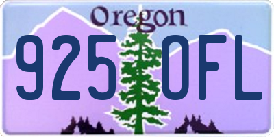 OR license plate 925OFL