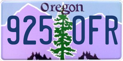 OR license plate 925OFR