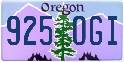 OR license plate 925OGI