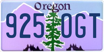 OR license plate 925OGT