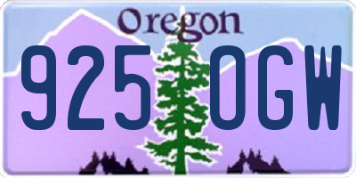 OR license plate 925OGW