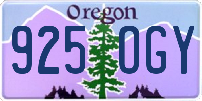 OR license plate 925OGY