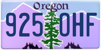 OR license plate 925OHF