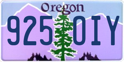 OR license plate 925OIY