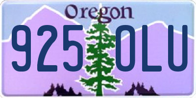 OR license plate 925OLU
