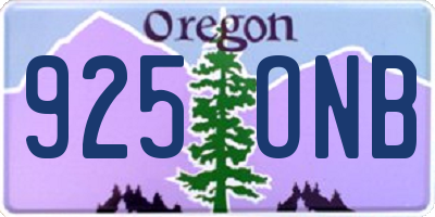 OR license plate 925ONB