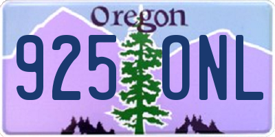 OR license plate 925ONL