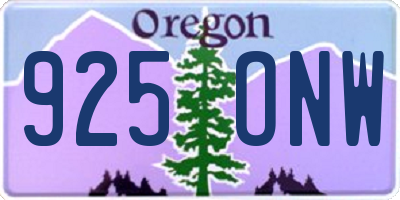 OR license plate 925ONW