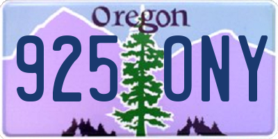 OR license plate 925ONY