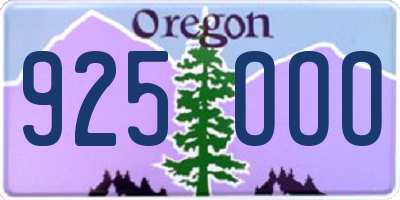 OR license plate 925OOO