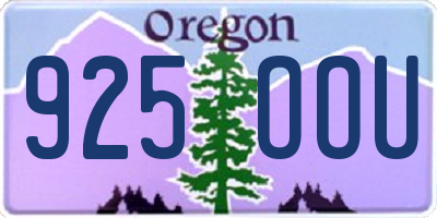OR license plate 925OOU