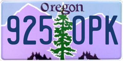 OR license plate 925OPK