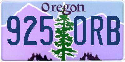 OR license plate 925ORB