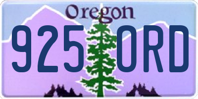 OR license plate 925ORD