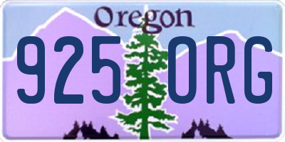 OR license plate 925ORG