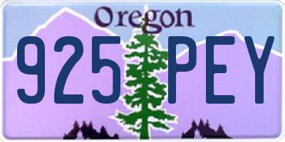 OR license plate 925PEY