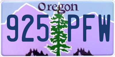OR license plate 925PFW