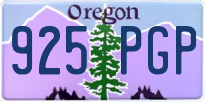 OR license plate 925PGP