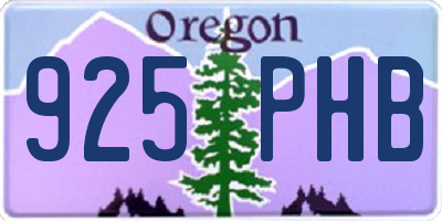 OR license plate 925PHB