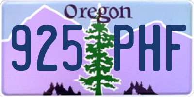 OR license plate 925PHF
