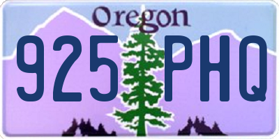OR license plate 925PHQ
