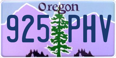 OR license plate 925PHV