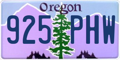 OR license plate 925PHW