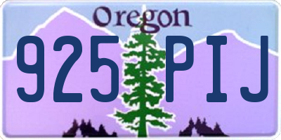 OR license plate 925PIJ
