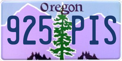 OR license plate 925PIS