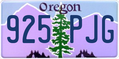 OR license plate 925PJG