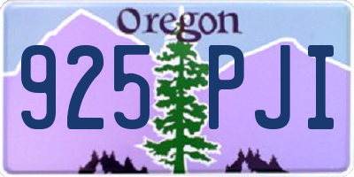 OR license plate 925PJI