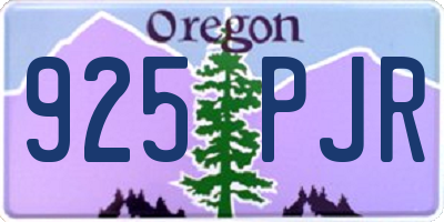 OR license plate 925PJR