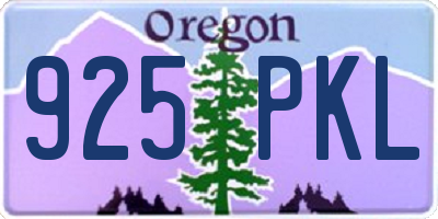 OR license plate 925PKL