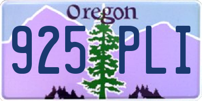 OR license plate 925PLI