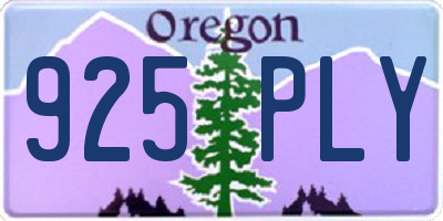 OR license plate 925PLY