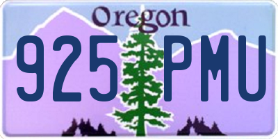 OR license plate 925PMU