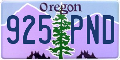 OR license plate 925PND