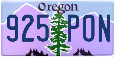 OR license plate 925PON