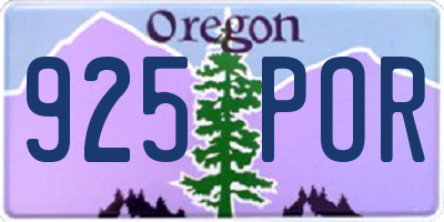 OR license plate 925POR