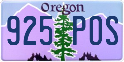 OR license plate 925POS