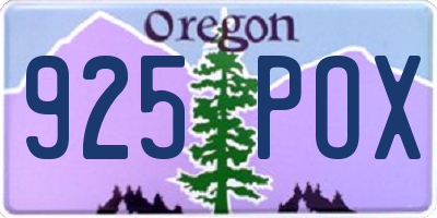 OR license plate 925POX