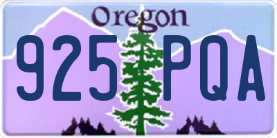 OR license plate 925PQA